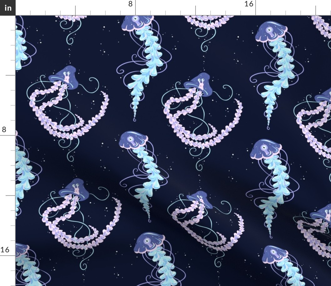 Jellyfish // Alien Spaceship // Galaxy Space Ocean Sea Stars// Medium 