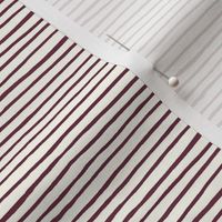 Small Handpainted watercolor wonky uneven stripes - Wine Red on cream - Petal Signature Cotton Solids coordinate 