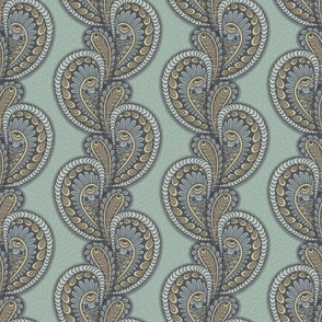 PAISLEY INSPIRED VINES MINT TEAL 02 LARGE