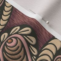 PAISLEY INSPIRED VINES DUSTY ROSE 04 XL