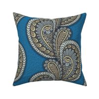 PAISLEY INSPIRED VINES BLUE 09 XL