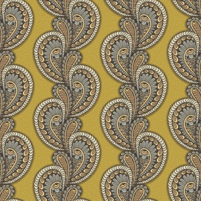 PAISLEY INSPIRED VINES YELLOW 11 LARGE