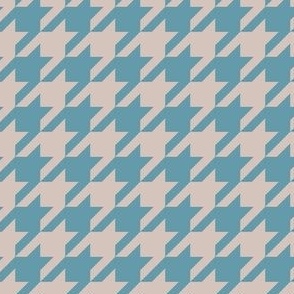 Traditional Houndstooth Classic Blue and Beige