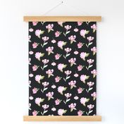 Ballerina Dream Watercolor Floral // Black