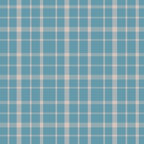 Traditional Plaid in Blue and Beige for home decor