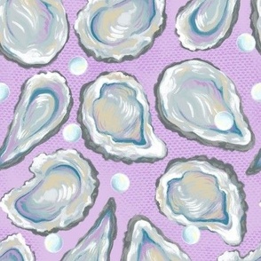 Oysters and Pearls (lilac background)