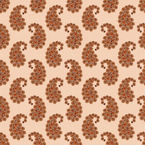 Floral Paisley In Brown And Orange -Small
