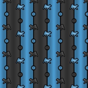 Alaskan Malamute Bead Chain - blue black