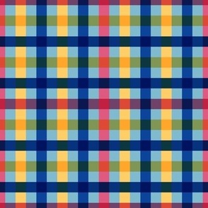 Gingham Harmony: A Modern Twist on Classic Checks in Blue, Pink and Yellow