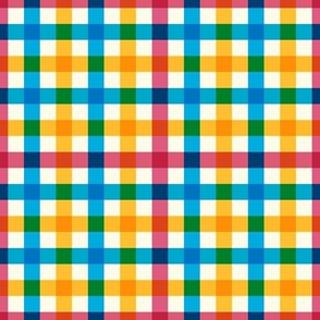 Gingham Harmony: A Modern Twist on Classic Checks in Pink, Blue and Yellow