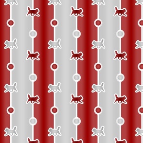 Siberian Husky Bead Chain - red silver