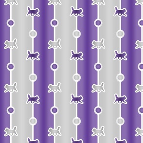 Siberian Husky Bead Chain - purple silver