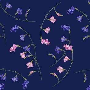 Bell Flowers - dark blue 