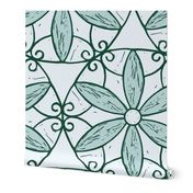 Floral Ironworks hand carved stamp version - light green