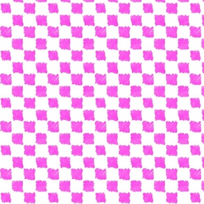 Pink and white doodle checker board
