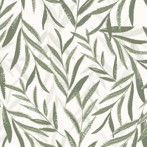 Large | Sketchy Leaves - Hand-painted Gouache Pattern Design #P230021