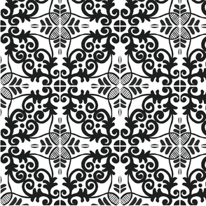Wafa ( Black and White ) // Traditional Tunisian Tile