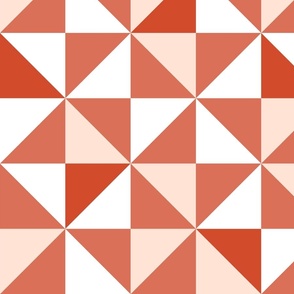 70's Pinwheel - Red Orange Pink White
