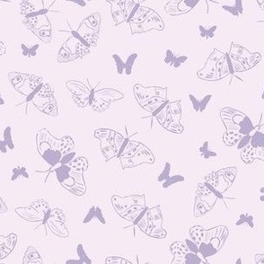 Floating butterflies in pale lilac purple 8 x 6in