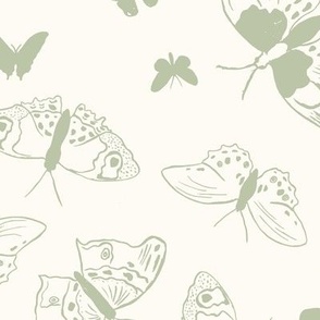 Green floating spring butterflies 24 x 18in