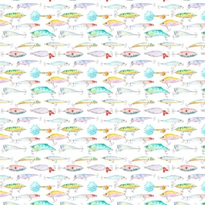 Fishing lures white small