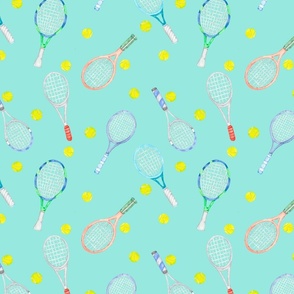 Tennis racquets blue