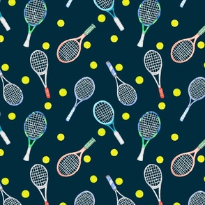 Tennis racquets navy 