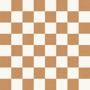 Jumbo Scale // Desert Sand Linen Checkerboard on Eggshell White 