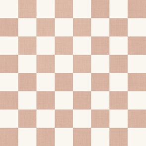Jumbo Scale // Blush Rose Pink Linen Checkerboard on Eggshell White