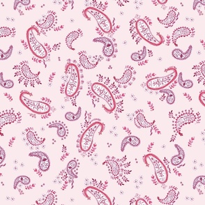 Pink paisley and flowers