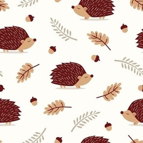 Hedgehog, woodland, leaves 