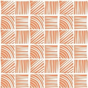 Smaller Scale Crosshatch Geometric in Peach 