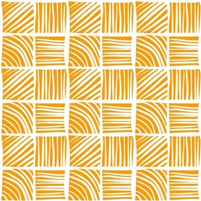 Bigger Scale Crosshatch Geometric in Marigold