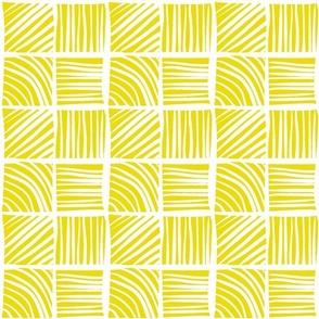 Bigger Scale Crosshatch Geometric in Lemon Lime