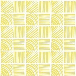 Smaller Scale Crosshatch Geometric in Buttercup Yellow 