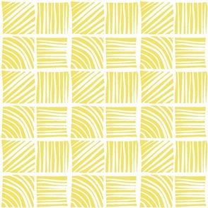 Bigger Scale Crosshatch Geometric in Buttercup Yellow