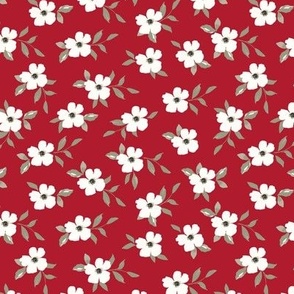 Christmas floral, red