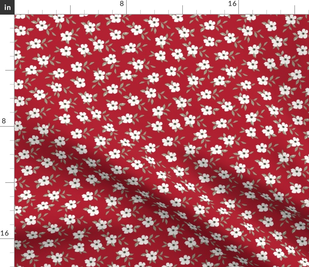 Christmas floral, red