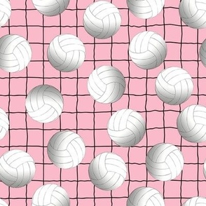 volleyballs on pink