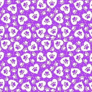 heart paws on purple