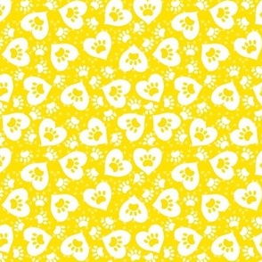 heart paws on yellow