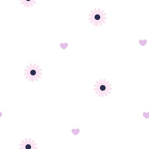   Pink flower heart