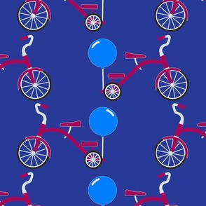 Tricycles and Balloons on Blue! (12x12)