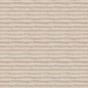 Hand drawn multi line stripe pattern in brown on an oat background with vintage linen texture