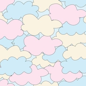 Cotton Candy Clouds - Blue Pink Beige