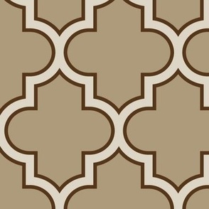 quatrefoil tan and chocolate custom