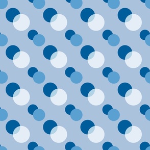 Geometric Blue blend & White Bubbles