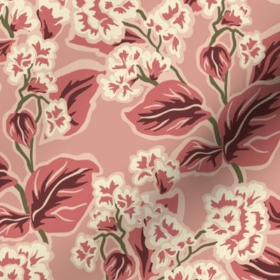 Retro Floral - Medium - Rose Pink