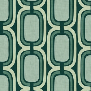 Retro Chain LINEN Texture - Large - Green