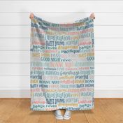 Sweet Dreams Bedding // large // word art, French, English, pink, blue, green, pastel